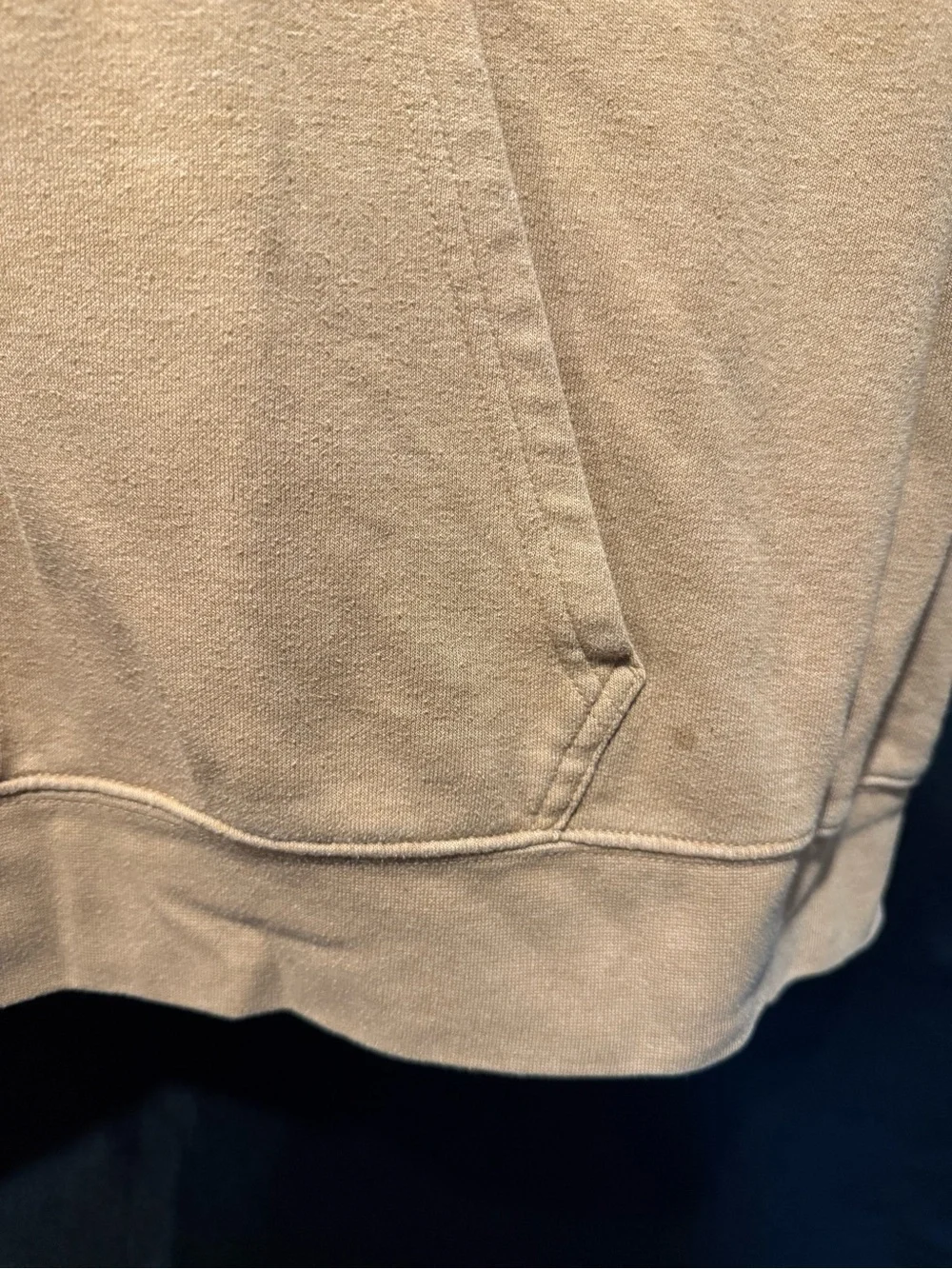 The North Face Men’s Khaki/Tan Pullover Hoodie small stain